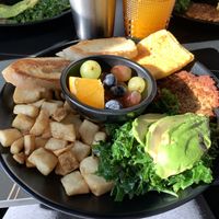 Breakfast plate with sausagee #Veganuary at 3 Howls Remedy House in Vancouver