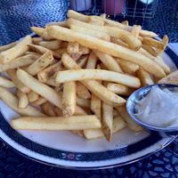 Fries with vegan aioli   at 3 Howls Remedy House in Vancouver