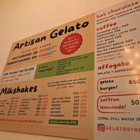 Menu at GELATO STREET in Nairobi
