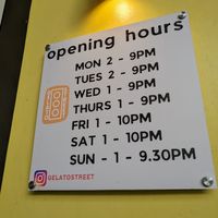 Opening hours at GELATO STREET in Nairobi