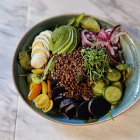Vegetarian Nicoise Salad (hold the egg to make it vegan) at Nature Forward Social Bistro in San Diego