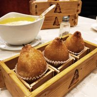 Pear shaped fried dumpling  at Wutai Vegetarian Restaurant in Markham
