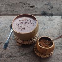 Hot chocolate with almond milk at The Tea & Chocolate Place in Copan Ruinas