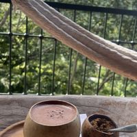 Hot chocolate on water.  at The Tea & Chocolate Place in Copan Ruinas