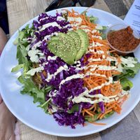 Famous Tempeh Taco - definitely more of a salad with a tortilla hidden underneath, but delicious none-the-less! 🌮   at Shine Cafe in Morro Bay