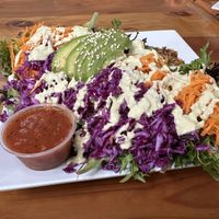  Tempeh taco with salad  at Shine Cafe in Morro Bay
