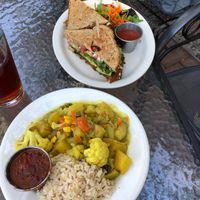 One of their sandwiches and curry  at Shine Cafe in Morro Bay