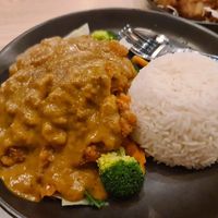 satay 'chicken' with rice at Aroy in Rolleston