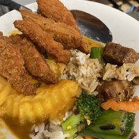 Massaman curry with plant-bases chicken   at Aroy in Rolleston