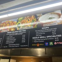 Salad menu  at Sizzle Grill in Guam