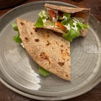 vegan "salmon" piada at Osteria L'Angolo Divino in Rimini