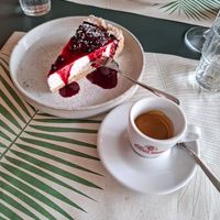 Vegan cheese cake at Osteria L'Angolo Divino in Rimini
