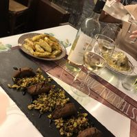 Seitan burger with zucchini at Osteria L'Angolo Divino in Rimini