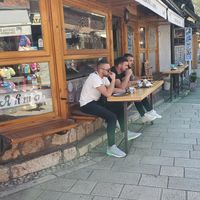 Outside at Buregdžinica Ahmo in Sarajevo