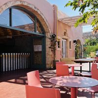 View of outdoor seating  at Abla in Crete
