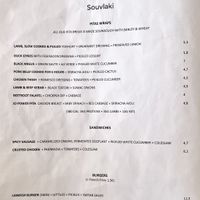 Menu  at Abla in Crete