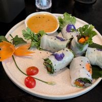 spring rolls at Tĩnh Garden Vegetarian in Hue