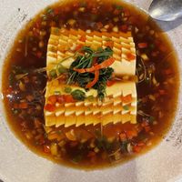 Dreifarbiger Seidentofu (in sehr leckere Soße)  at Tĩnh Garden Vegetarian in Hue