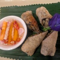 Spring rolls at Tĩnh Garden Vegetarian in Hue