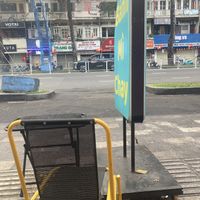 Can’t miss this bright blue sign  at Banh Mi Xanh in Ho Chi Minh City