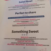 Sweets Menu. at Flower Cafe Ncl in Newcastle Upon Tyne