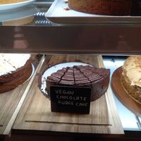 Vegan Chocolate Fudge cake. at Flower Cafe Ncl in Newcastle Upon Tyne