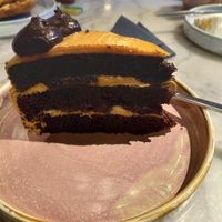 Vegan Salted Caramelised cake. at Flower Cafe Ncl in Newcastle Upon Tyne