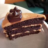 Vegan salted caramel cake at Flower Cafe Ncl in Newcastle Upon Tyne