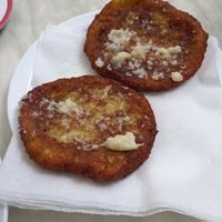 Erdäpfelpuffer at Schweizerhaus in Vienna