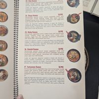 Menu (Vegetarian/Vegan Ramen)  at Hachiko Ramen by Honda in Lisbon