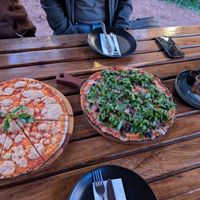 Vegan margherita, mama mboga, sweet potato fries at Crafty Chameleon Brewhouse and Restaurant in Nairobi