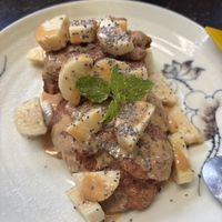 Banana peanut pancakes  at Mingle Cafe in Hue