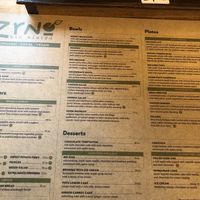 Menu at Zrno Bio Bistro in Zagreb