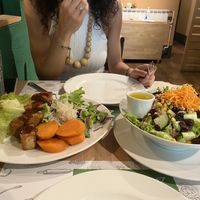 Quinoa salad + protein boots at Zrno Bio Bistro in Zagreb