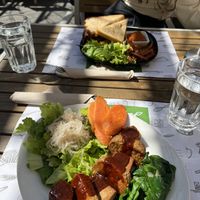 Mega protein bbq and warm kayu sandwich   at Zrno Bio Bistro in Zagreb