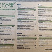 Menu at Zrno Bio Bistro in Zagreb