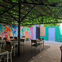 Garden at Zrno Bio Bistro in Zagreb