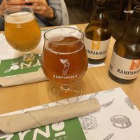 Croatian craft beer (blond and ale)  at Zrno Bio Bistro in Zagreb