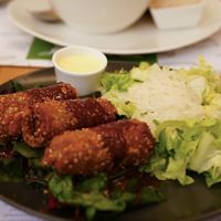 Seitan cordon bleu  at Zrno Bio Bistro in Zagreb