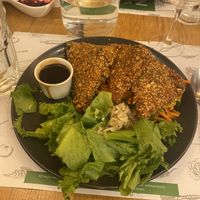 Breaded tofu   at Zrno Bio Bistro in Zagreb