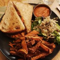 Vegan sandwich at Zrno Bio Bistro in Zagreb