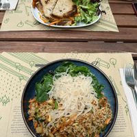 sandwich and rice bowl  at Zrno Bio Bistro in Zagreb