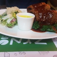 seitan cordon bleu. at Zrno Bio Bistro in Zagreb