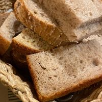 Huge basket of bread at Zrno Bio Bistro in Zagreb