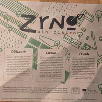 Table mat at Zrno Bio Bistro in Zagreb