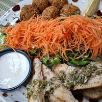 Falafel plate at Zrno Bio Bistro in Zagreb