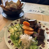 Artisan Sourdough Bread, Mega Protein plate  at Zrno Bio Bistro in Zagreb