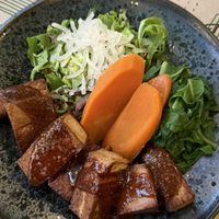 Protein Sampler with sweet potato  at Zrno Bio Bistro in Zagreb