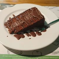 Chocolate cake (wouldnt personally recommend) at Zrno Bio Bistro in Zagreb