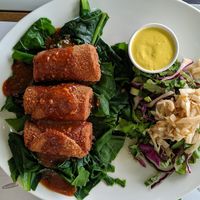 Seitan cordon bleu at Zrno Bio Bistro in Zagreb